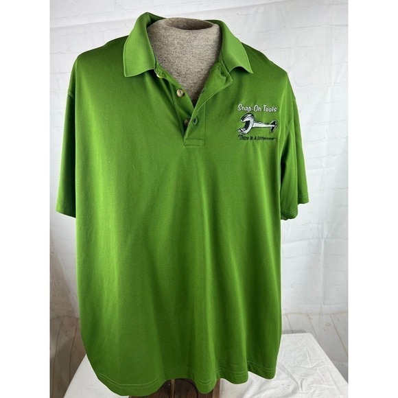 Cabelas Mens Big and Tall 2XL Snap-On Tools Polo Shirt Forest Green - Picture 1 of 3
